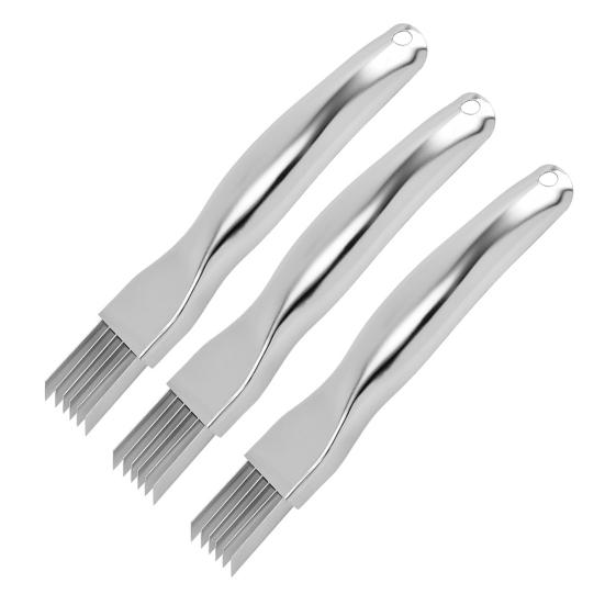 Луковицерезка с 6 лезвиями, овощерезка из нержавеющей стали для нарезки соломкой, многофункциональный кухонный инструмент с защитным кожухом.