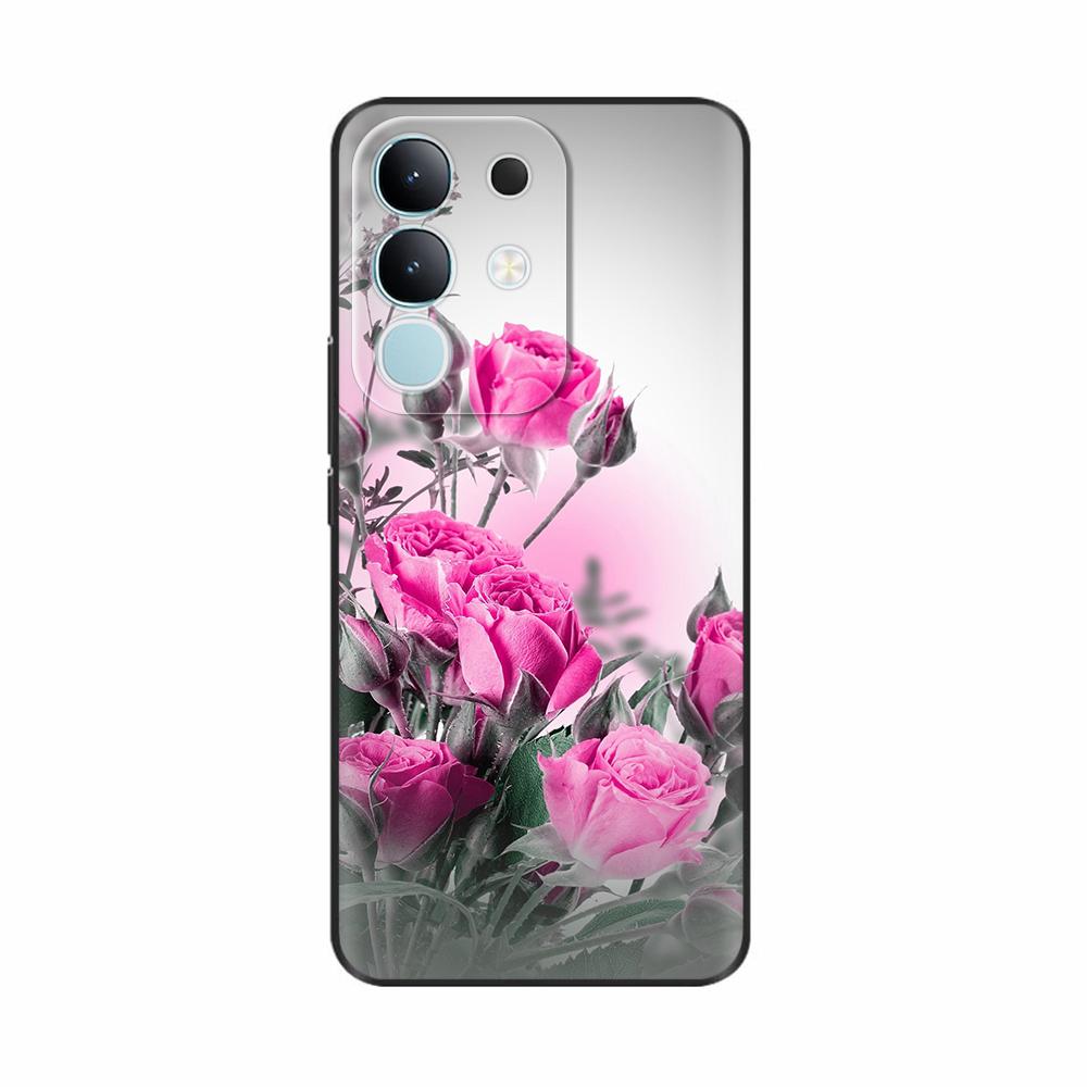 Чехол-крышка для Vivo Y29 4G 2025 Милые Цветы Мягкий Силикон Capa Чехлы для Телефона Для Vivo Y29 4G Чехол Мультяшные Ударопрочные Сумки Coque