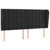 vidaXL Kopfteil mit Ohren Schwarz 203x23x118/128 cm Samt