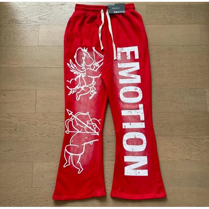 Y2K Angel Graffiti Sweatpants Loose Drawstring Wide Leg Pants Streetwear Men Women