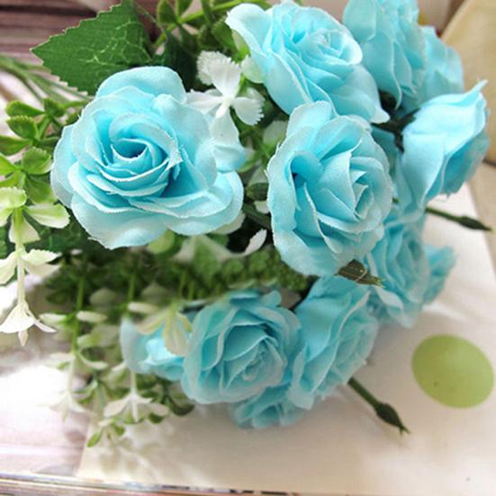 1 букет 15 головок искусственная роза из искусственного шелка цветок для вечеринки Рождественский свадебный декор