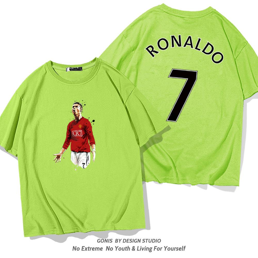 C Ronaldo summer short-sleeved men's and women's jerseys short-sleeved T-shirts pure cotton round neck basketball sports casual clothes