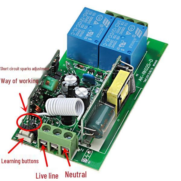 220V Wireless Remote Light Controller with Learning Code Butterfly Switch