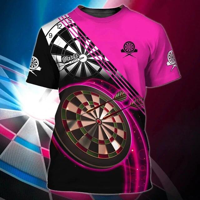 Men's T-shirt Dart Round Target Print Summer O-neck Short Sleeve Oversized Tops Tees Casual Tshirt For Men Street Cool Clothing