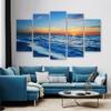 5 Panels Sea Beach Posters Prints Seascape Landscape Wall Art Canvas Paintings Wave Sunrise Pictures Modern Home Decor Unframed
