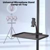 Universal Microphone Stand Clamp-on Tray Sound Card Tray Mic Stand Tray Soundcard Phone Holder Versatile Tray Storage Shelf for Placing Sound Card