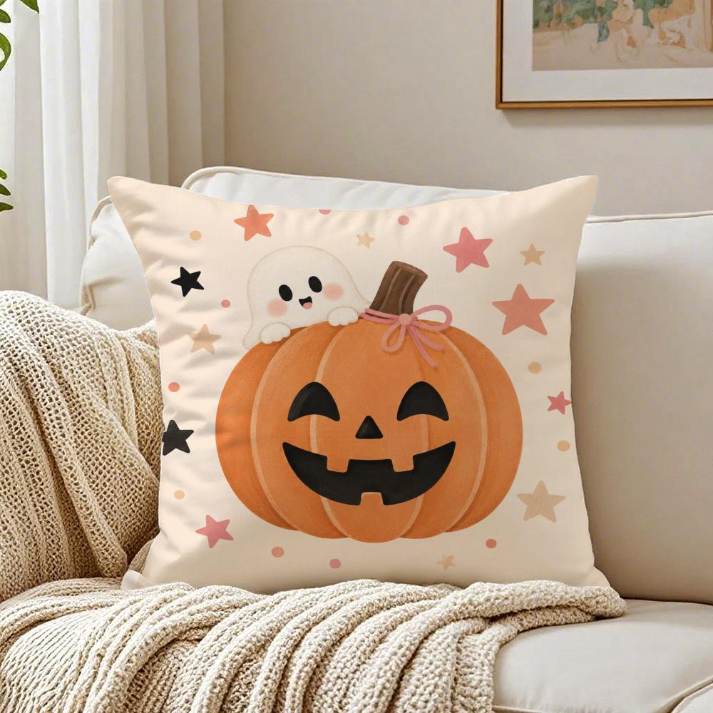 Color Life Halloween Cushion Cover Breathable Organic Short Plush Cushion Covers Machine Washable WrinkleResistant Soft Durable