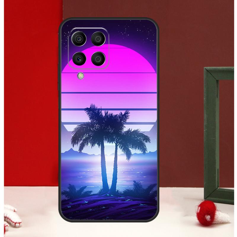 Ретровейв Неоновое Пальмовое Дерево Чехол Для Samsung Galaxy M12 M32 M52 M06 M16 M36 M56 M33 M15 M55 M31 M13 M14 M53 M35 M34 M54