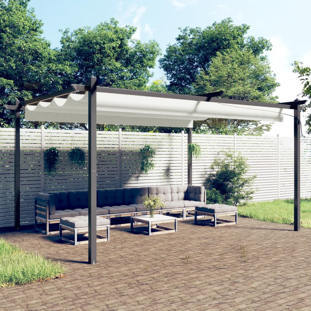Retractable Roof Pavilion 4x3 m Cream