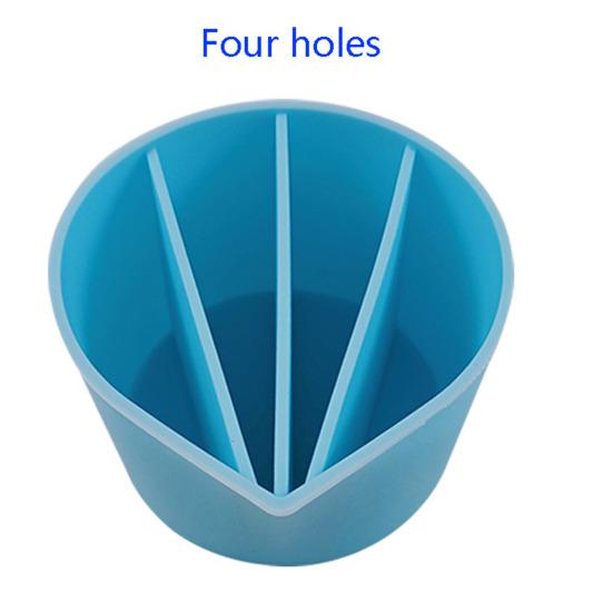 Чашка для смешивания цветов в форме капли воды, синяя мягкая силиконовая чашка для смешивания цветов DIY, УФ-смола, мерная чашка для жидкости