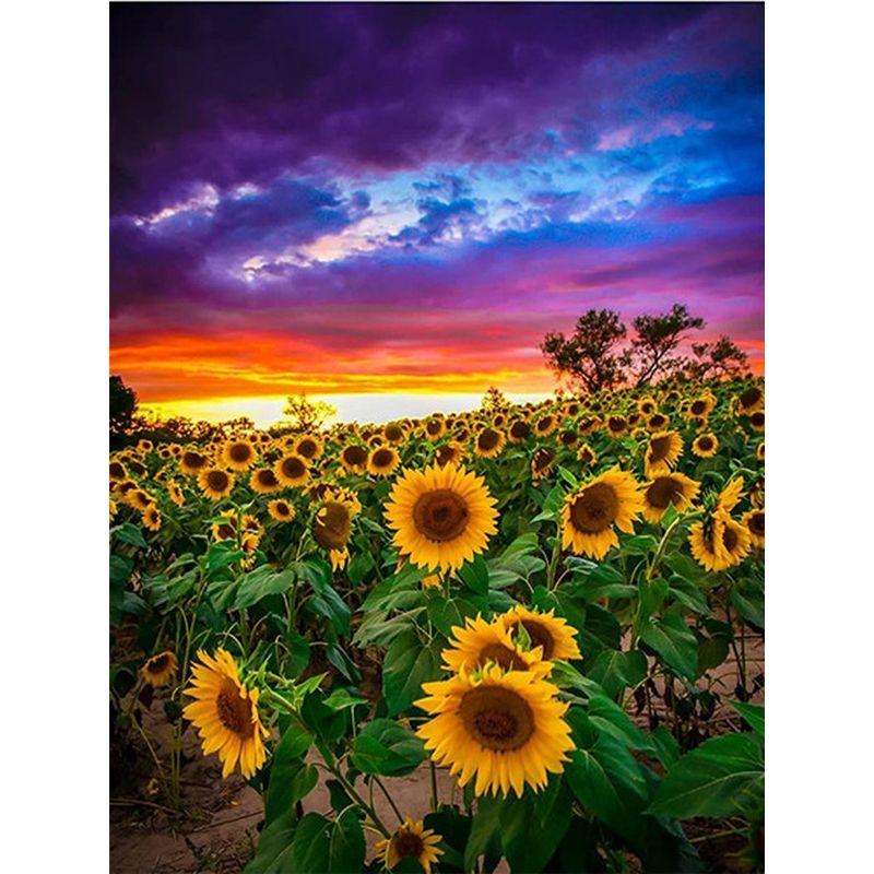 5d Diy Diamond Painting Full Round Mosaic Sunflowers Diamond Embroidery Flower Kit Handicraft Decoration For Home