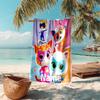 Personalized customized proof beach towel with SuperKitties pattern - soft, absorbent,quick-drying,perfect swimming,camping&bathing