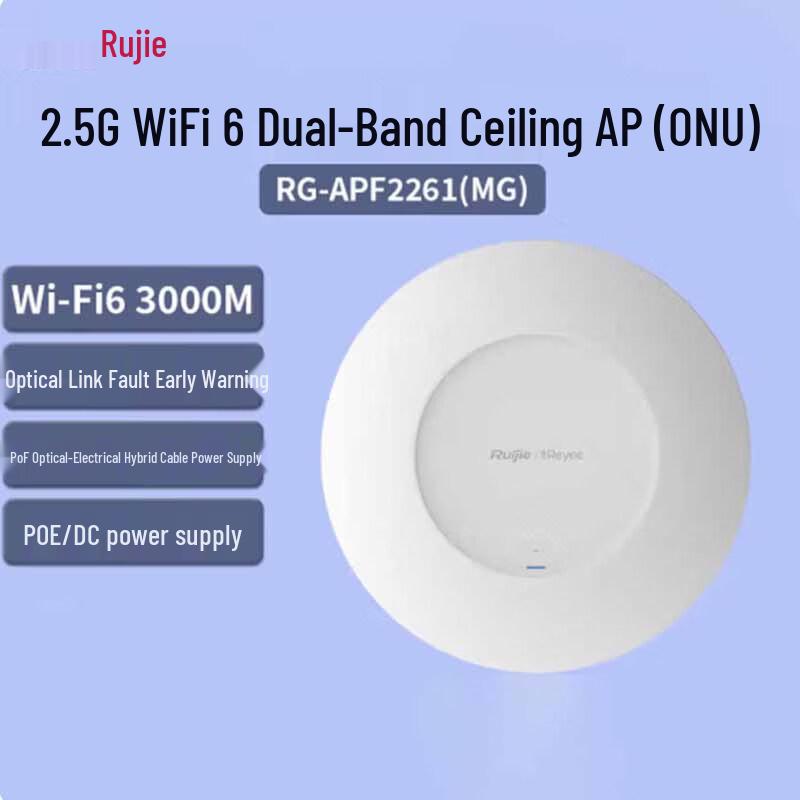 Ruijie Yiguang RG-APF2261(MG) 2.5G WiFi 6 Dual-Band Ceiling Optical AP (CN version)