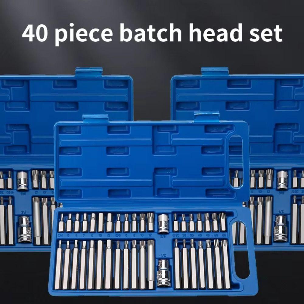 40Pcs High Quality Hexagonal Wrench Set 40-Piece Set Batch Head Set Star Torx Set Auto Repair
