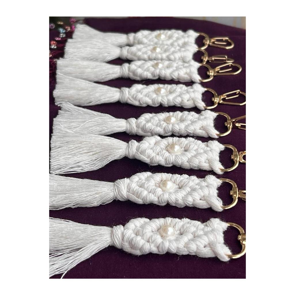 25 штук, украшенный жемчугом, брелок для ключей в стиле макраме, подарок, свадьба, помолвка, хна, сунет и т. д.