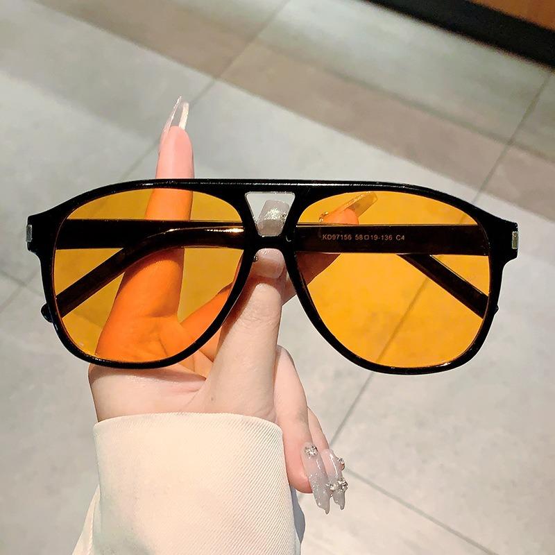 Fashion Pilot Oversized Sunglasses Woman Personality Double Bridges Sun Glasses Female Retro Mirror Eyewear UV400