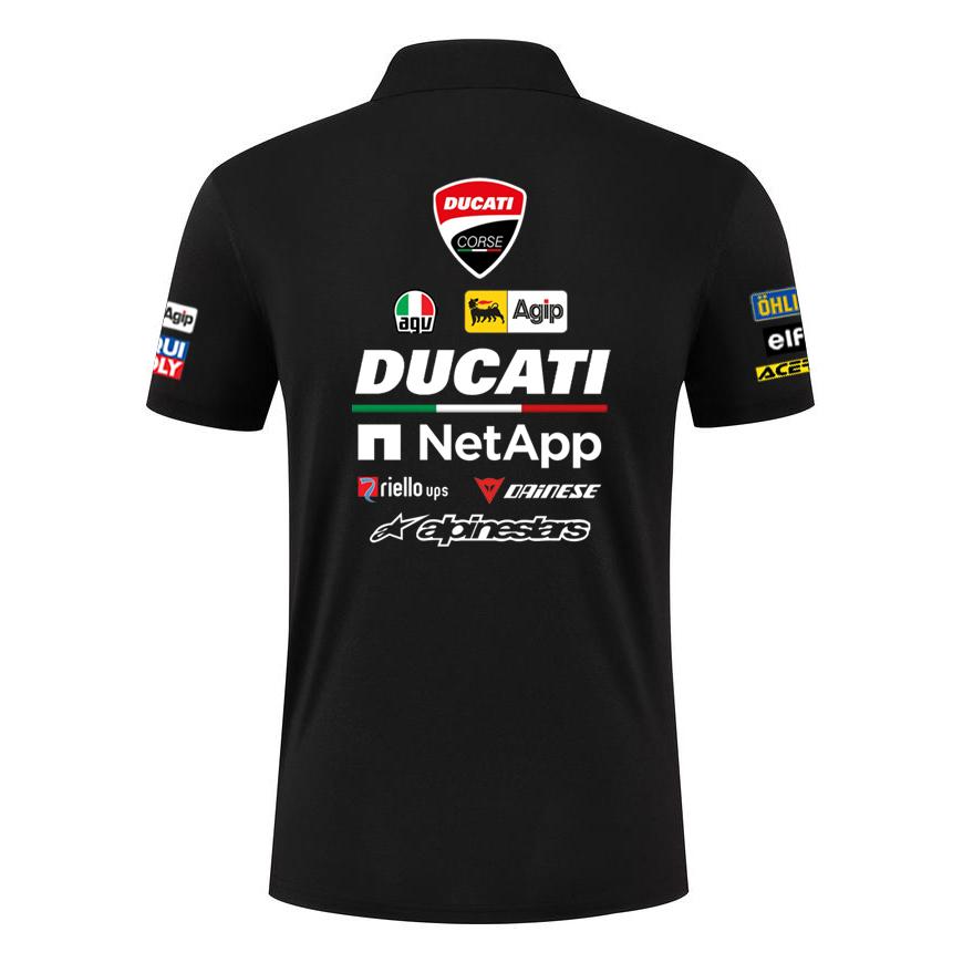 Ducati Поло Corse MotoGP Racing, Мужское Женское Повседневное с Коротким Рукавом и Полной Печатью Логотипов Спонсоров