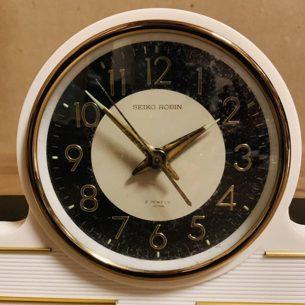 Used Showa Retro Vintage SEIKO ROBIN RB667 Robin Table Clock AlaRM Clock Hand-wound Retro Pop Modern