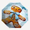 Gingerbread Man Themed Travel Umbrella-8 Ribs Automatic Opening and Closing, Portable Folding Design, Compact and Stylish Umbrella Suitable