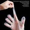 200Pcs Disposable Clear Plastic Gloves Latex Powder Free Home Work Use Safe Gloves for Cooking Cleaning Painting