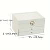 Jewelry Organizer Box, Women Jewelry Box 3 Layers with 2 Drawers, Large Jewelry Organizers Jewelry Boxes Display