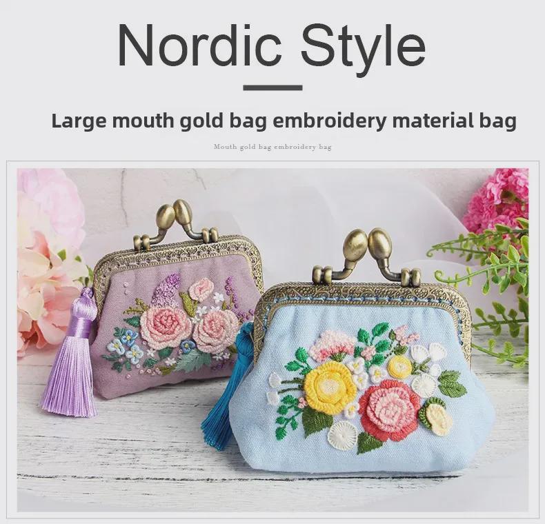 Cross-Border Ethnic Style DIY Coin Purse Kit: Handmade Embroidered Suzhou Design