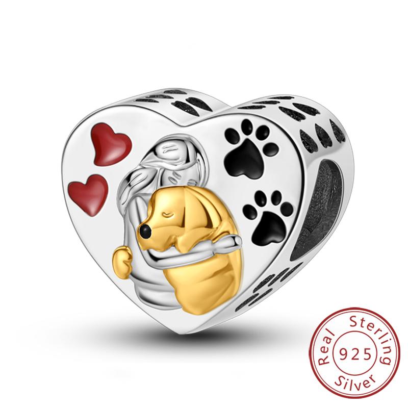 Оригинальные Шармы Бусины Медь Золотой Бант Леопард Кошка Собака Подсолнух Бусины Подходят для Подвески Браслет Женские Ювелирные Изделия Подарок