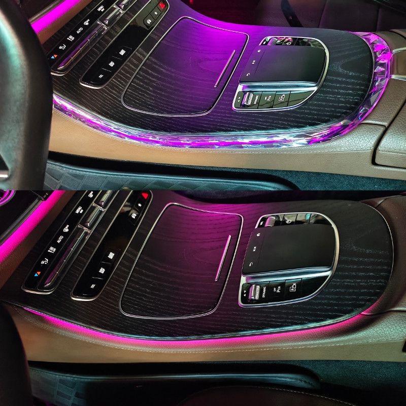 For Mercedes-Benz W213 C257 Central Control Edge Crystal Light Frame E200 Coupe E260 E Ambient Light Decorative Frame