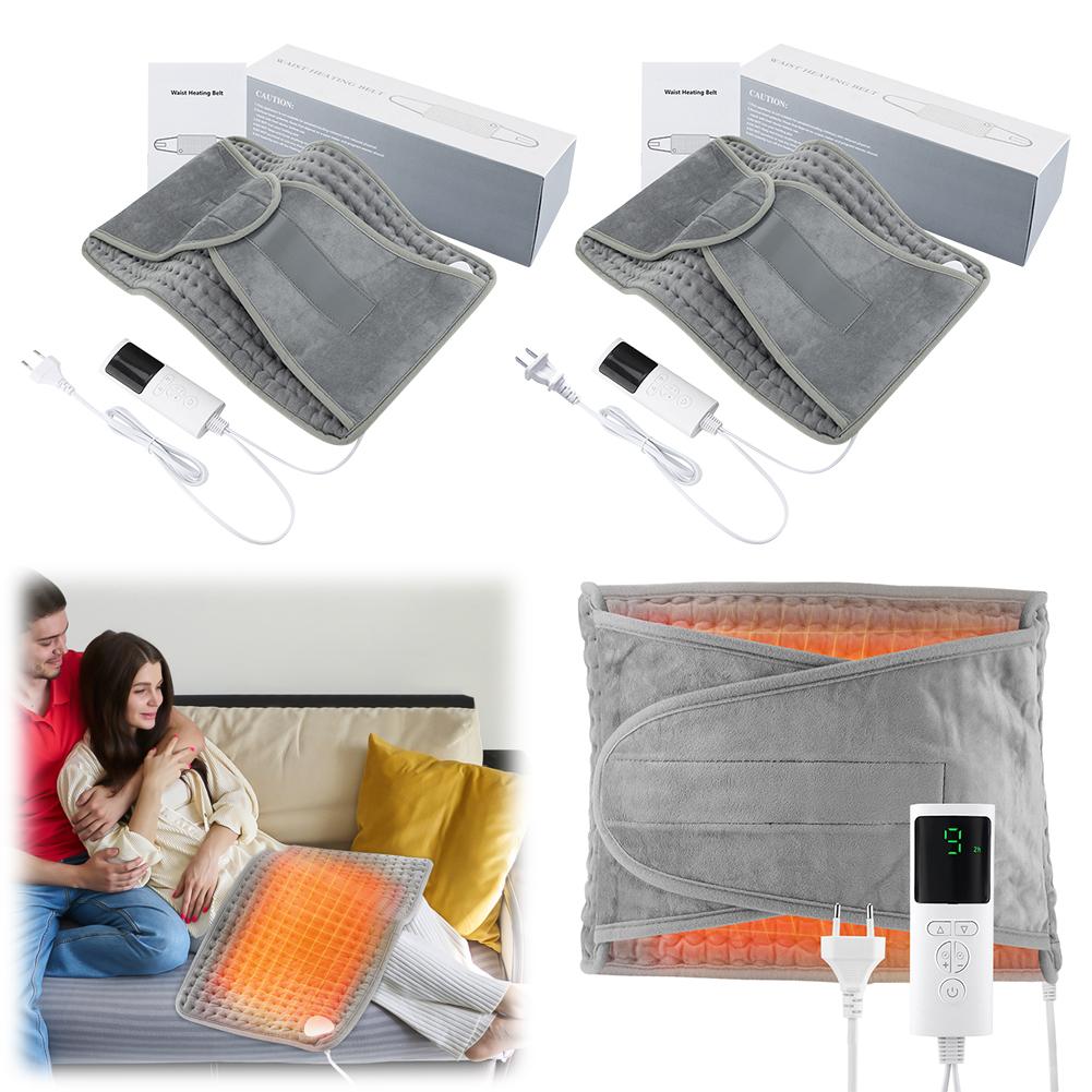 Electric Heating Waist Belt with 4 Timer Winter Heater Mat Auto Shut Off Back Heating Support Belt for Lower Back Period Stomach