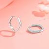 S925 Silver Rhombus Earrings Temperament Versatile Square Ear Buckle Premium Sense Stacked Plain Ring Earrings