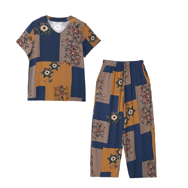 Women Pant Sets Casual Summer 2 Piece Sets Women Elegant Loose Wide Leg Pants and Short Sleeve Blouse