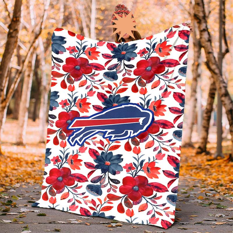 Bills Team Flannel Blanket Soft Warm All-Season Throw, Design for Camping, Car Travel, Hiking Sofa, Bed, Office Perfect Gift for Parties