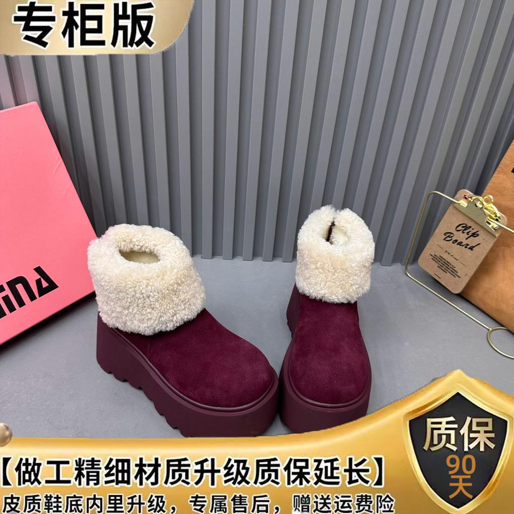 Thick-soled Snow Boots Women's 2025 New Winter Short Boots Piled and Thickened Northeast Snow Shoes Cotton Boots Cotton Shoes Women's Shoes