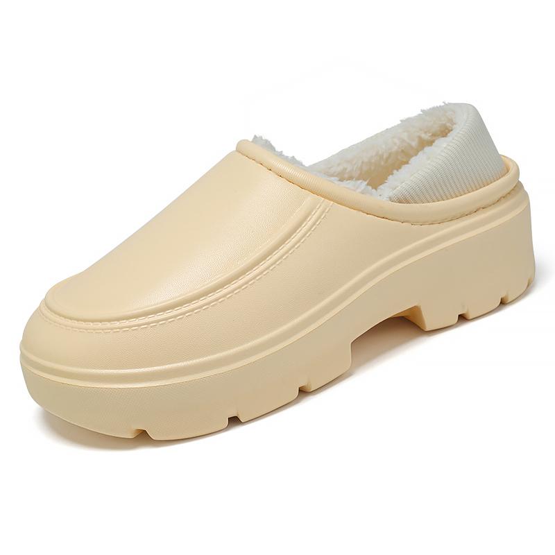 Теплая зимняя хлопковая обувь, женские теплые меховые домашние тапочки, нескользящие плюшевые тапочки из ЭВА, домашние тапочки для пар с толстой подошвой, шлепанцы