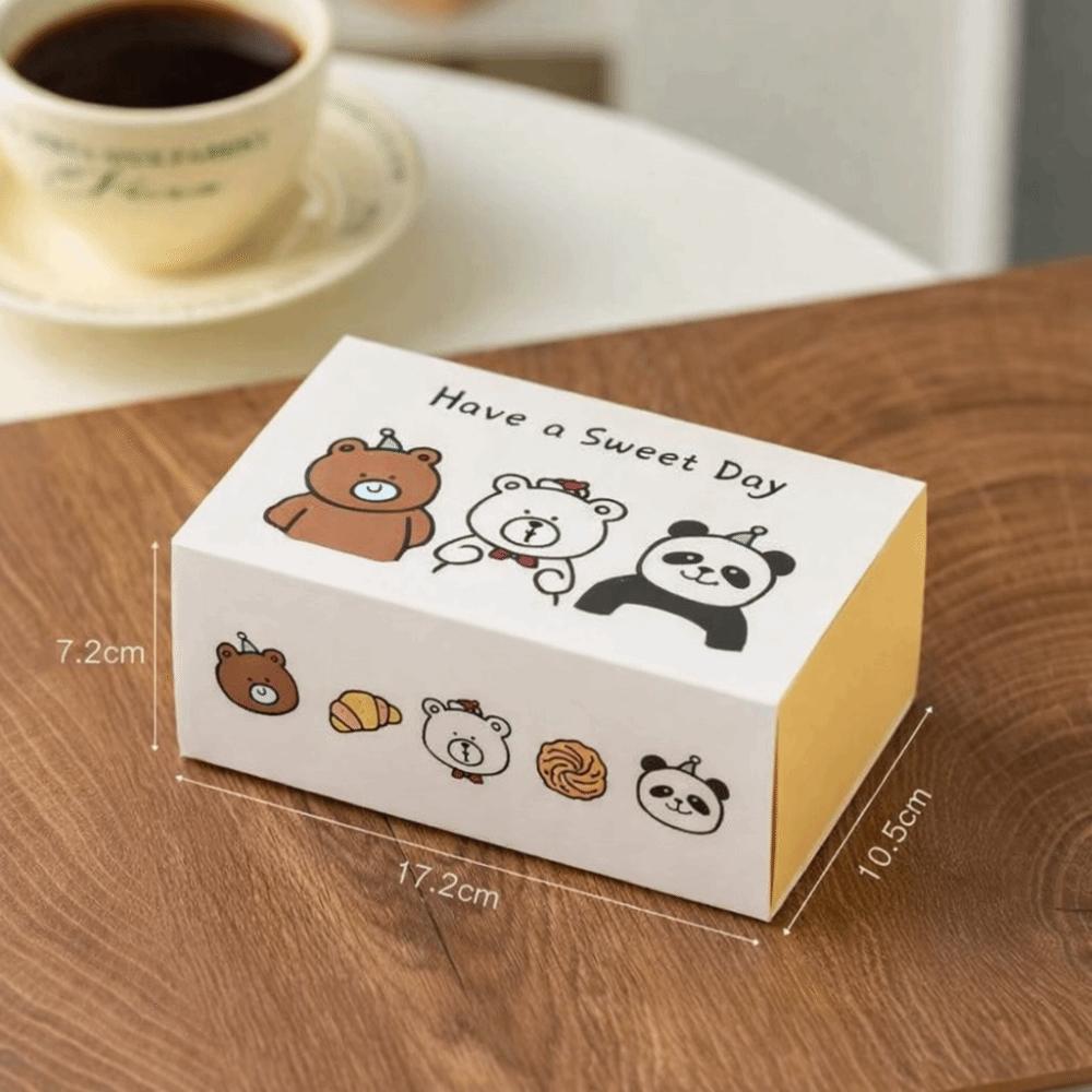 Cartoon Bear Drawer Box DIY Baking Packaging Boxes  for Biscuits Cookies Snowflake Crisps Candies