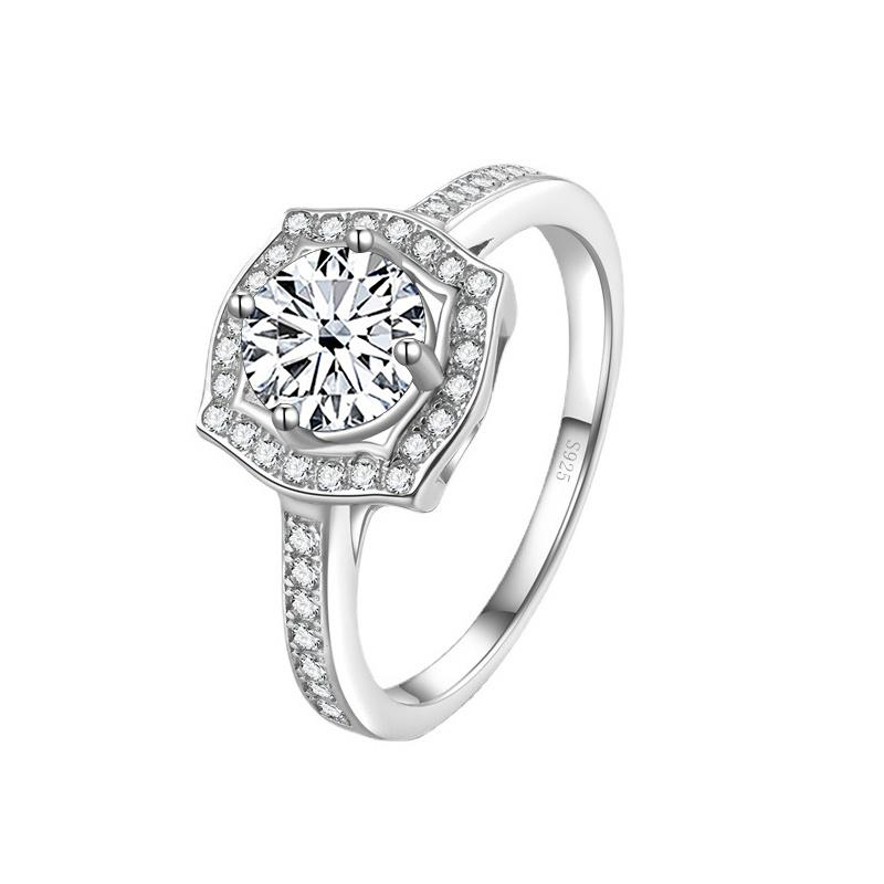 Bague Ringen Модное обручальное кольцо из стерлингового серебра S925, 1 карат 2 карата, D-ЦВЕТ, ювелирные изделия из муассанита для женщин, сертификат GRA, изменяемый размер