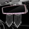 Universal Diamond Crystal Tassel Car Interior Rear View Mirror Auto Rearview Mirror Anti-glare Wide-angle Mirror Car Accessories