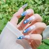 Nails Art Fake Nail Gel Tips Full Cover Artificial Square with Glue Stick Designs Wearing Nail Polish 3D Three-dimensional Printing Nail Piece On