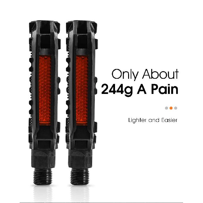 Bicycle Pedals DU Bearing Ultralight MTB Road Bike Pedals Anti-Slip Reflective Cycling Pedals Bike Accessories