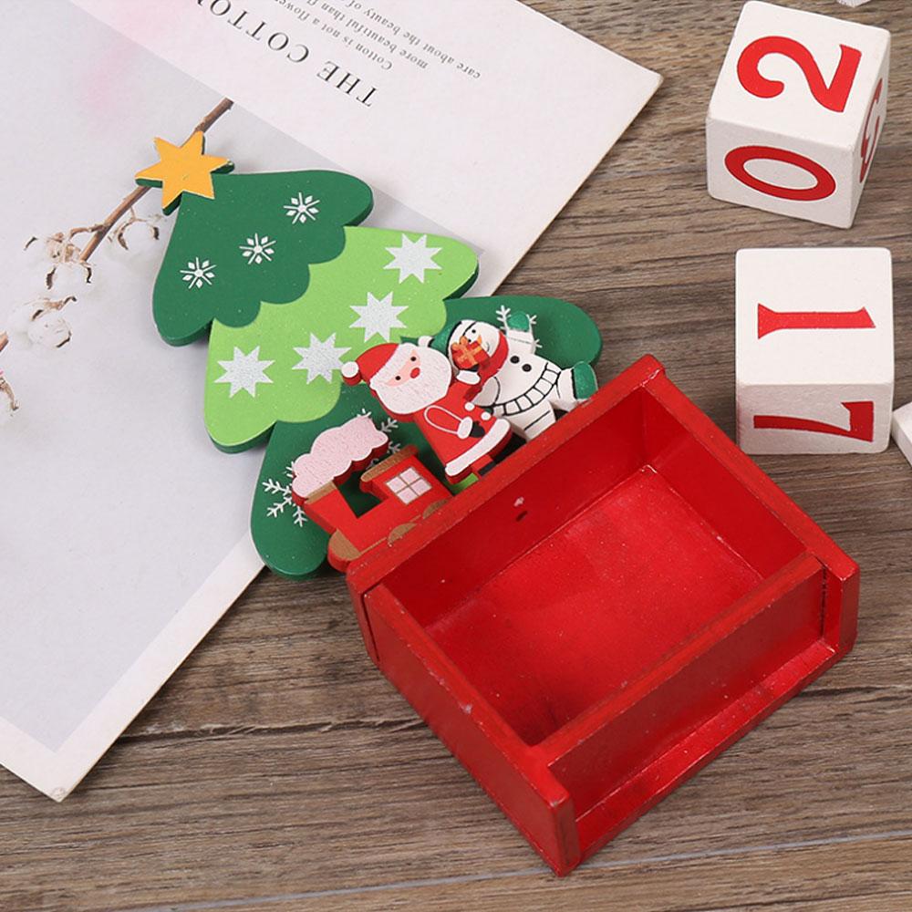 Деревянный рождественский календарь, украшение, милый креативный подарок, для гостиной, рабочего стола, домашнего интерьера, маленькая скульптура, аксессуары