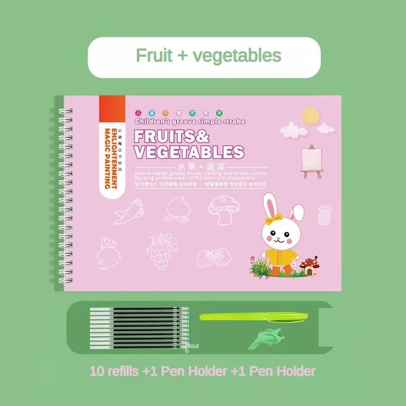 Детский набор книг для обведения и рисования, четыре темы, многоразовый, для тренировки контроля ручки, альбом для эскизов, подарки, игрушки для детей