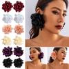 Fashion Big Flower Ear Stud Luxury Design Floral Eardrop Exaggerated Earrings  Women Girls