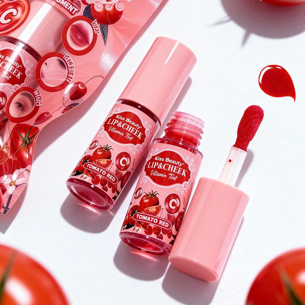 Kiss Beauty Блеск для губ румяна жидкая помада для губ и щек двойного назначения тон лица натуральное отбеливание блеск для губ