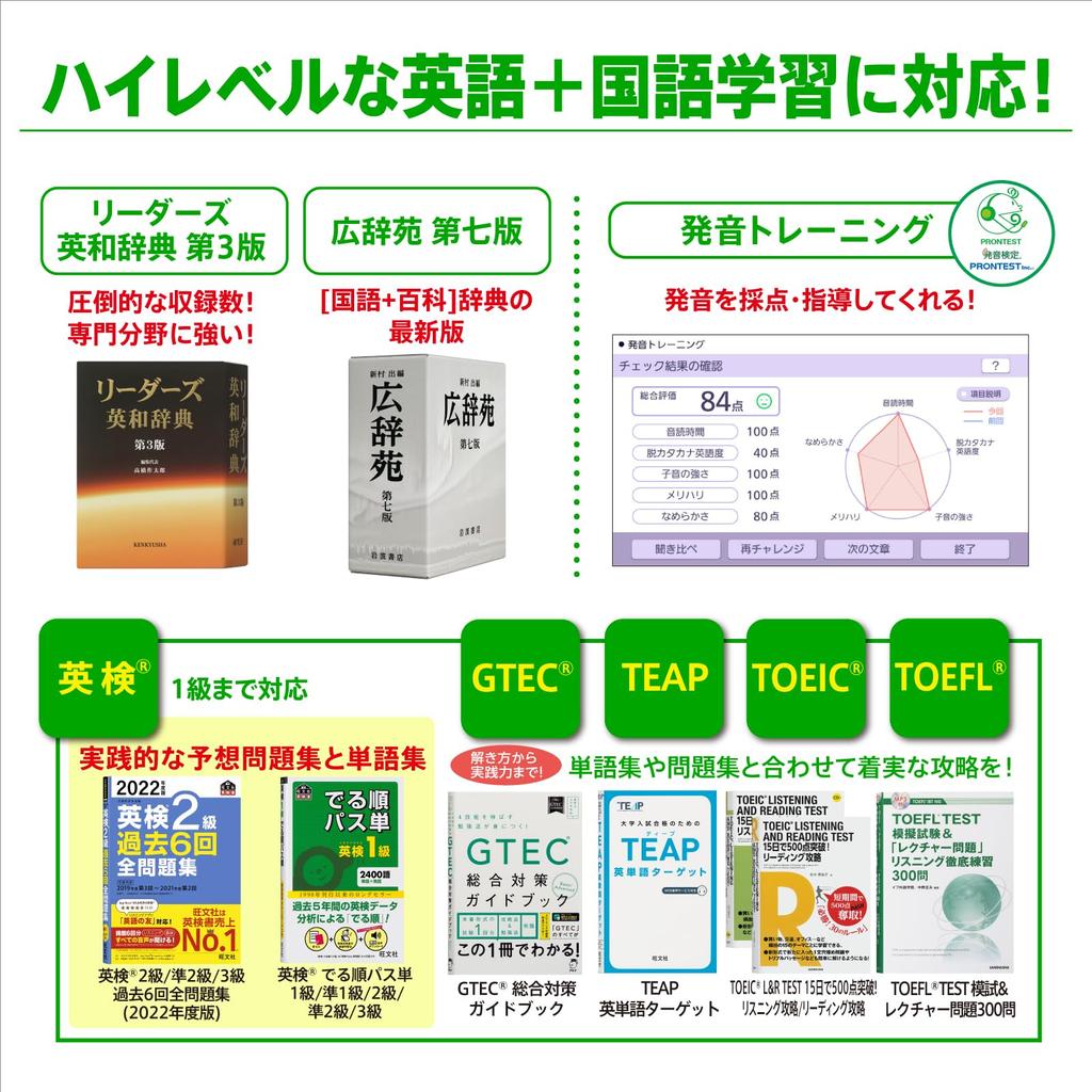 Casio Electronic Dictionary High School Students Language Exword 260 Contents Black Special Set (English/Japanese Reinforcement) XD-SX4920BK