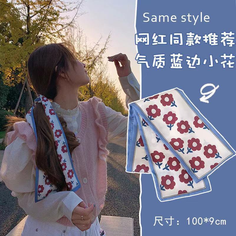 Шелковый шарф Qiandongge, повязка на голову в стиле ретро, завязанный хвост, бант, лента, повязка на голову, повязка на голову Mori Series