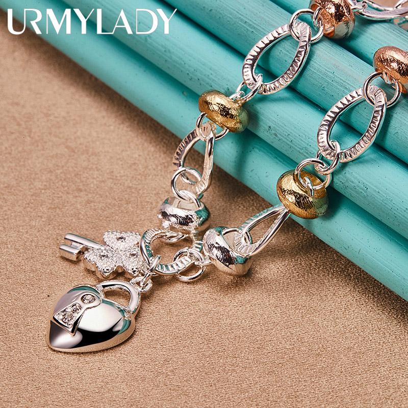 Ожерелье-цепочка из стерлингового серебра 925 пробы с сердечком, 20-дюймовое ожерелье, модные ювелирные изделия