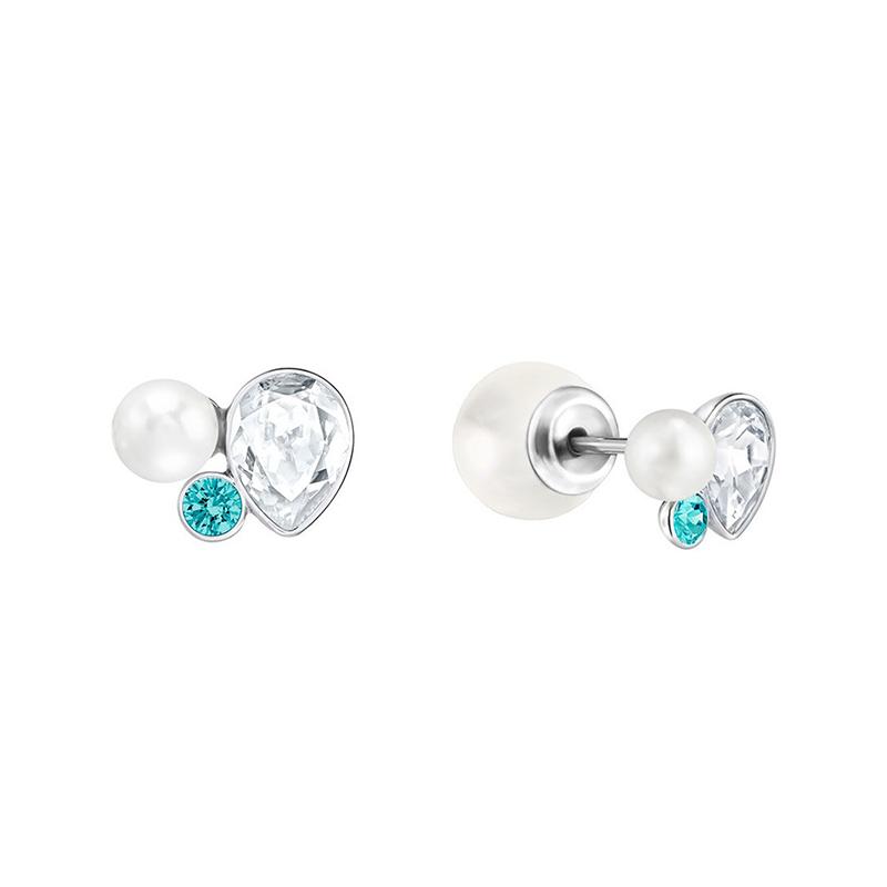 Swarovski Women's Extra CrystalPearl Earrings Blue White 5205010