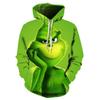 Christmas Green Fur Monster Printed Hoodies Men Women's Daily Casual Long Sleeve Hooded Tops Kids Hoodies Pullover