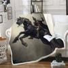 Cartoon Undead Horse Blankets Fluffy Soft Skin-Friendly Children Nap Blanket Cute Printed Luxury Fashion Flannel Throws