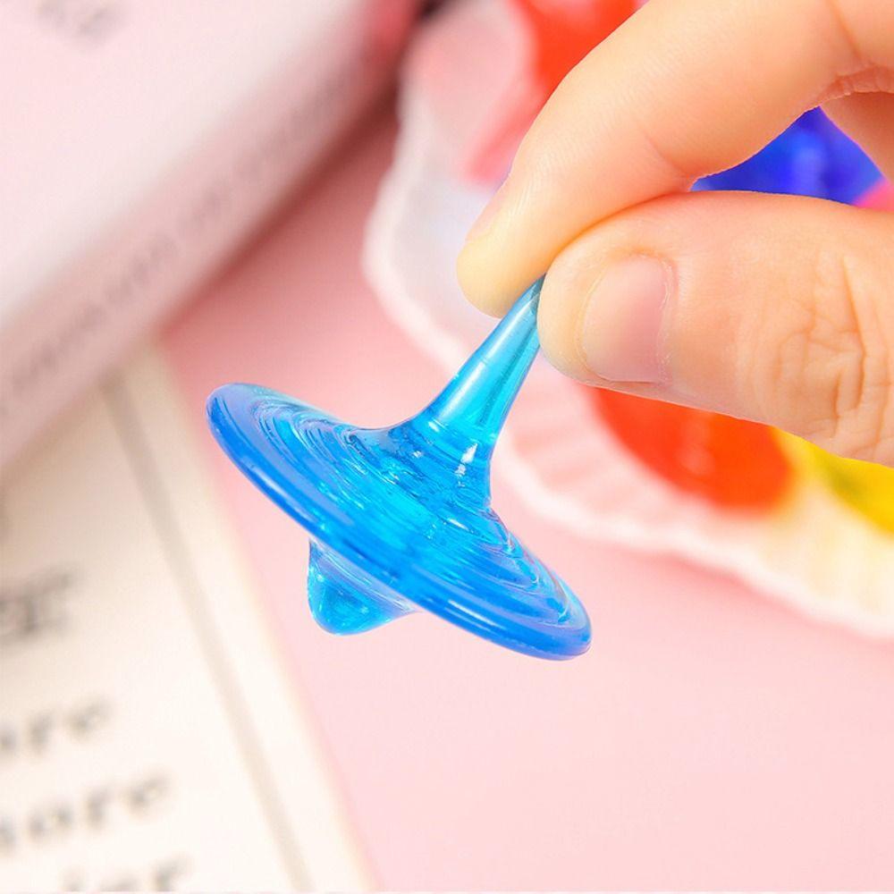 Interactive Acrylic Gyro Colorful Spinning Top Mini Rotating Gyroscope Kindergarten